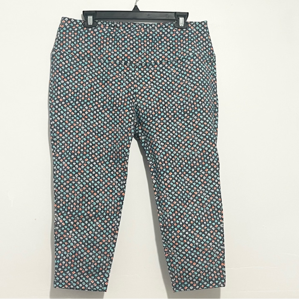 Slimsation By Multiples Black Multi-Color Capris